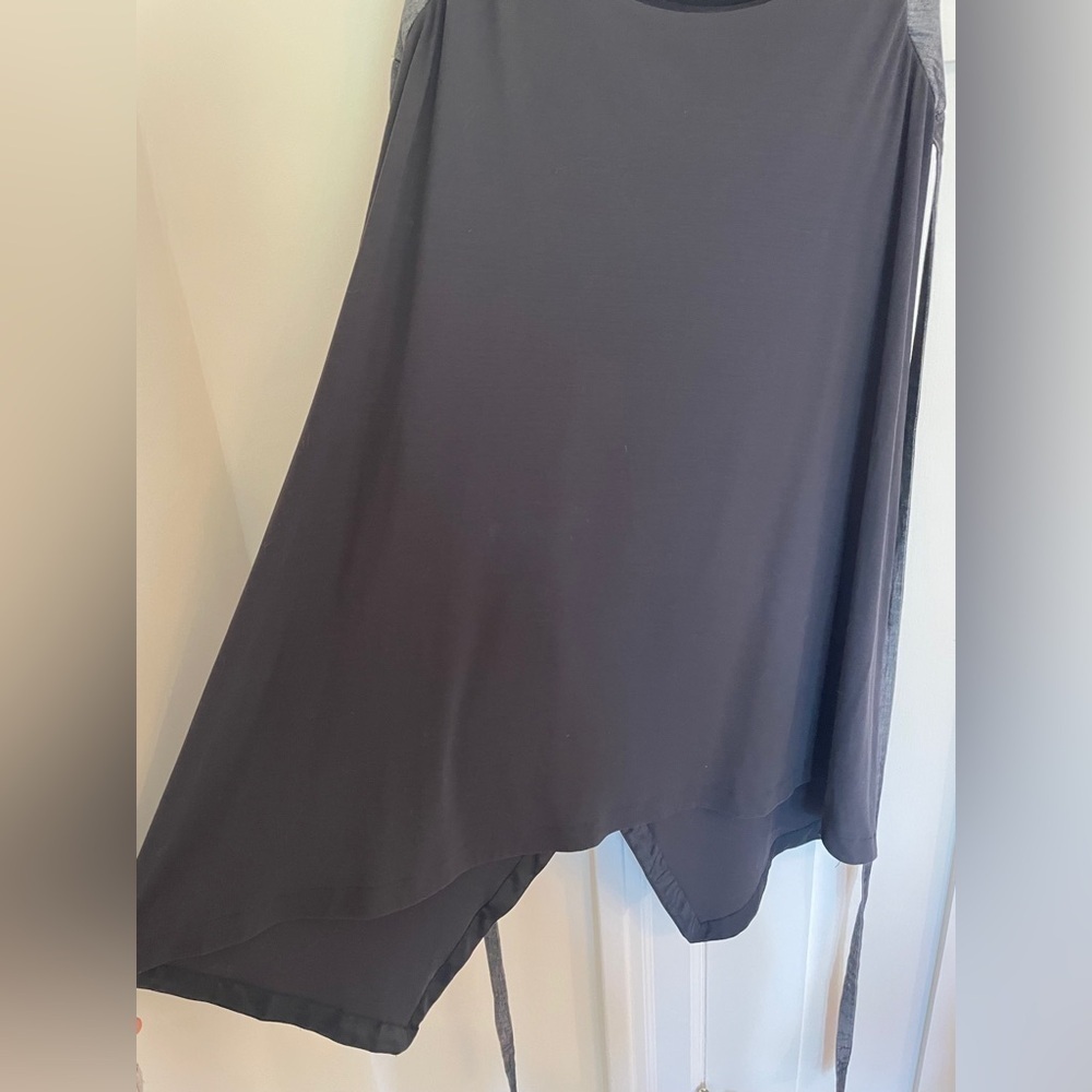 SportMax Cotton Linen Jersey Contrast Trim Lagenlook Boho Sleeveless Tank Dress - Picture 2 of 8